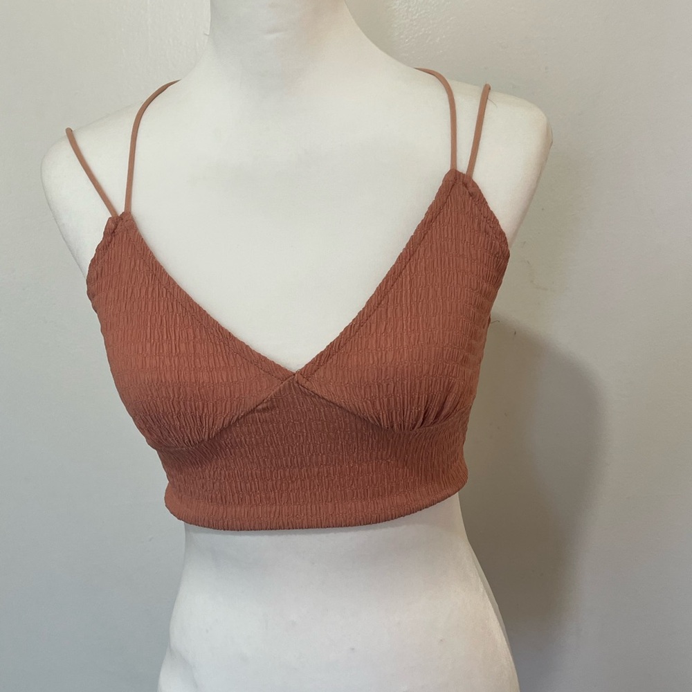 SHEIN Rust Crop Top with Spaghetti Straps